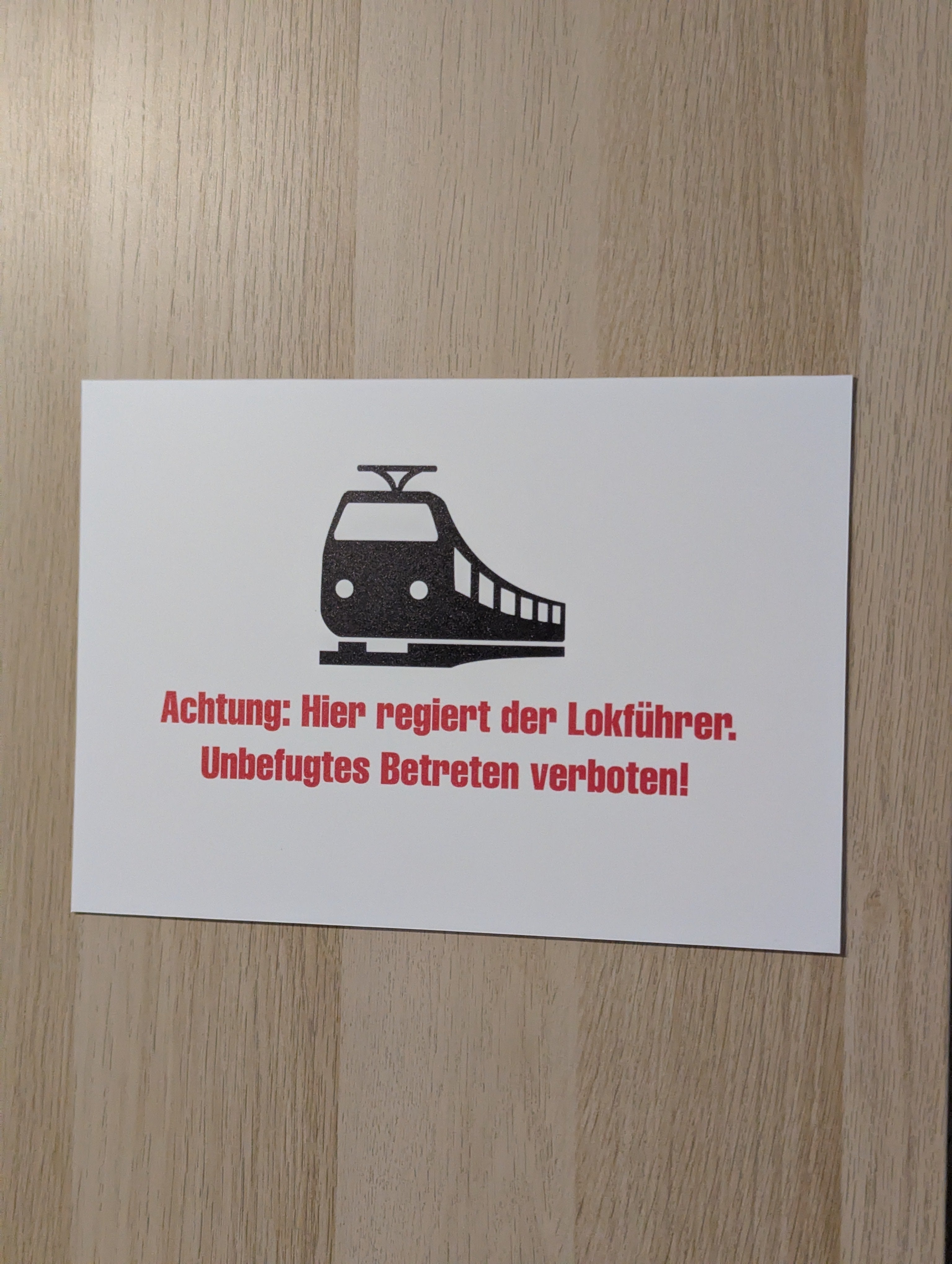 Achtung Lokführer Schild