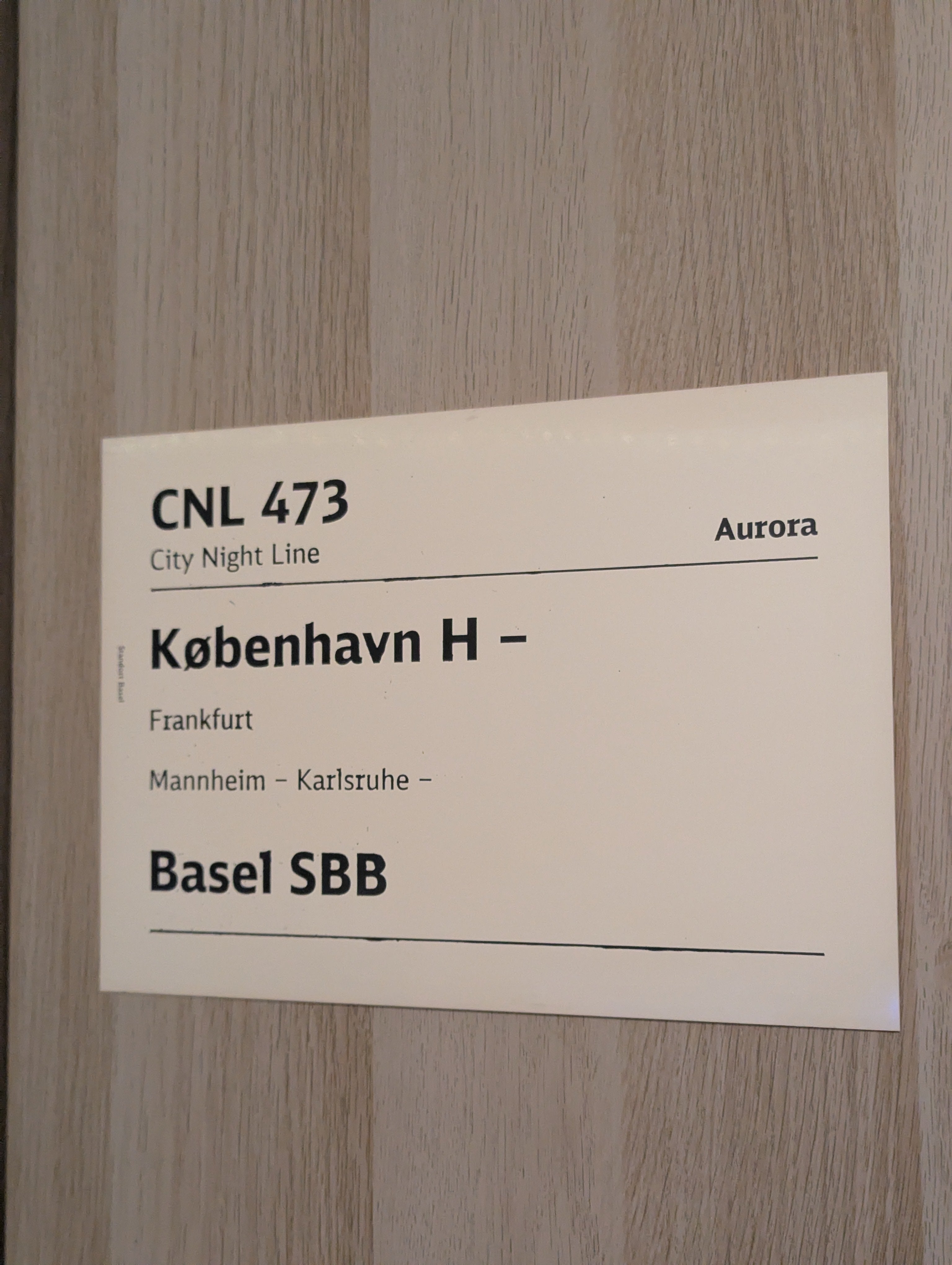 Originales Zuglaufschild "CNL 473" guter Zustand