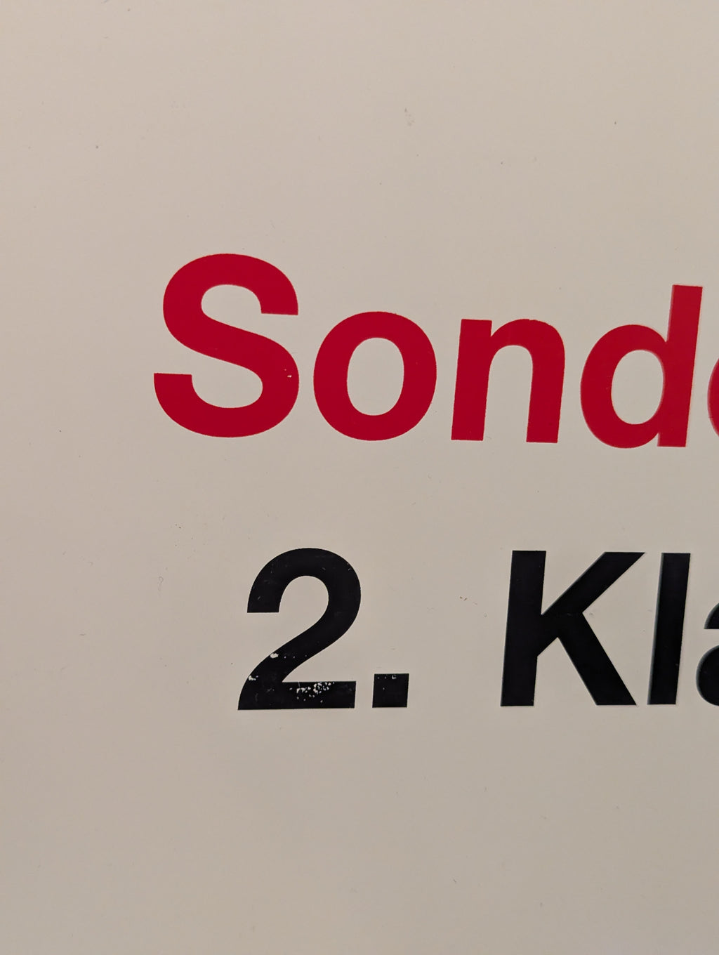 Originales Zuglaufschild "Sonderzug 2. Kl."