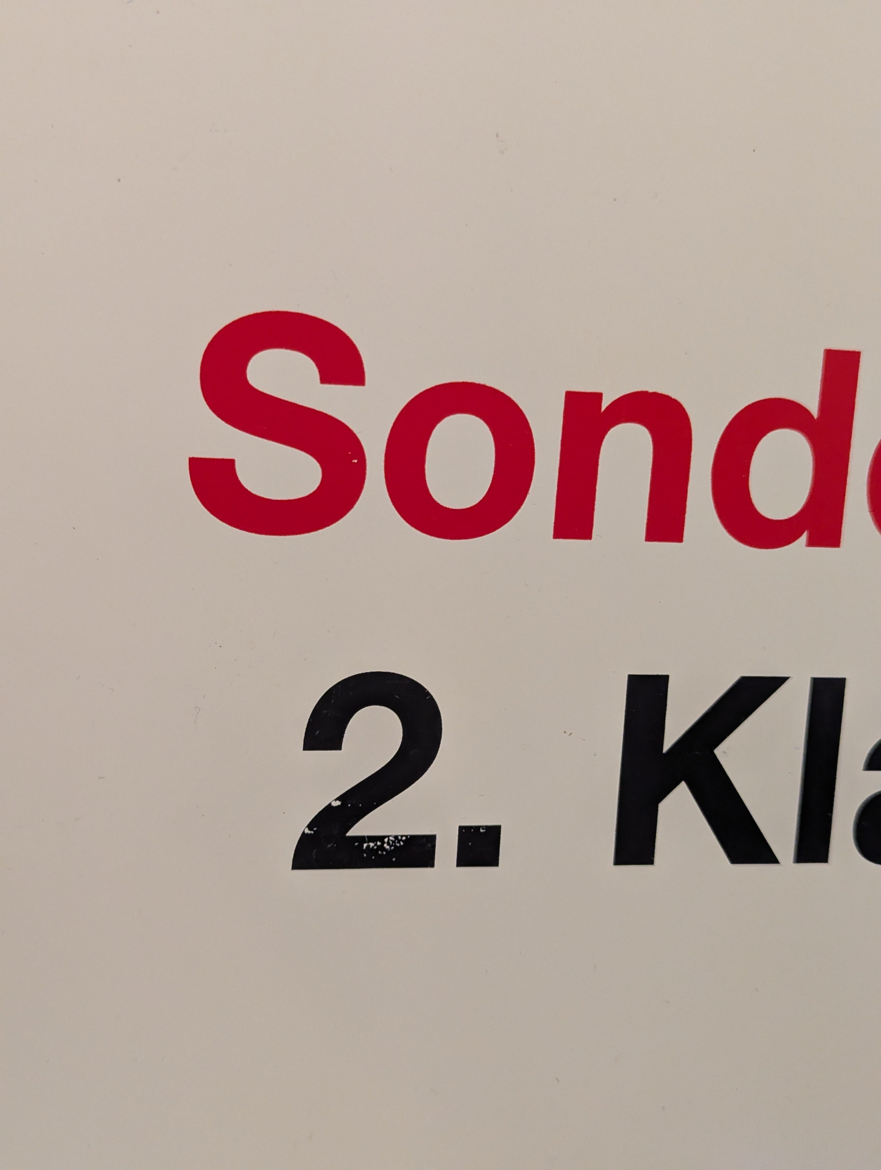 Originales Zuglaufschild "Sonderzug 2. Kl."