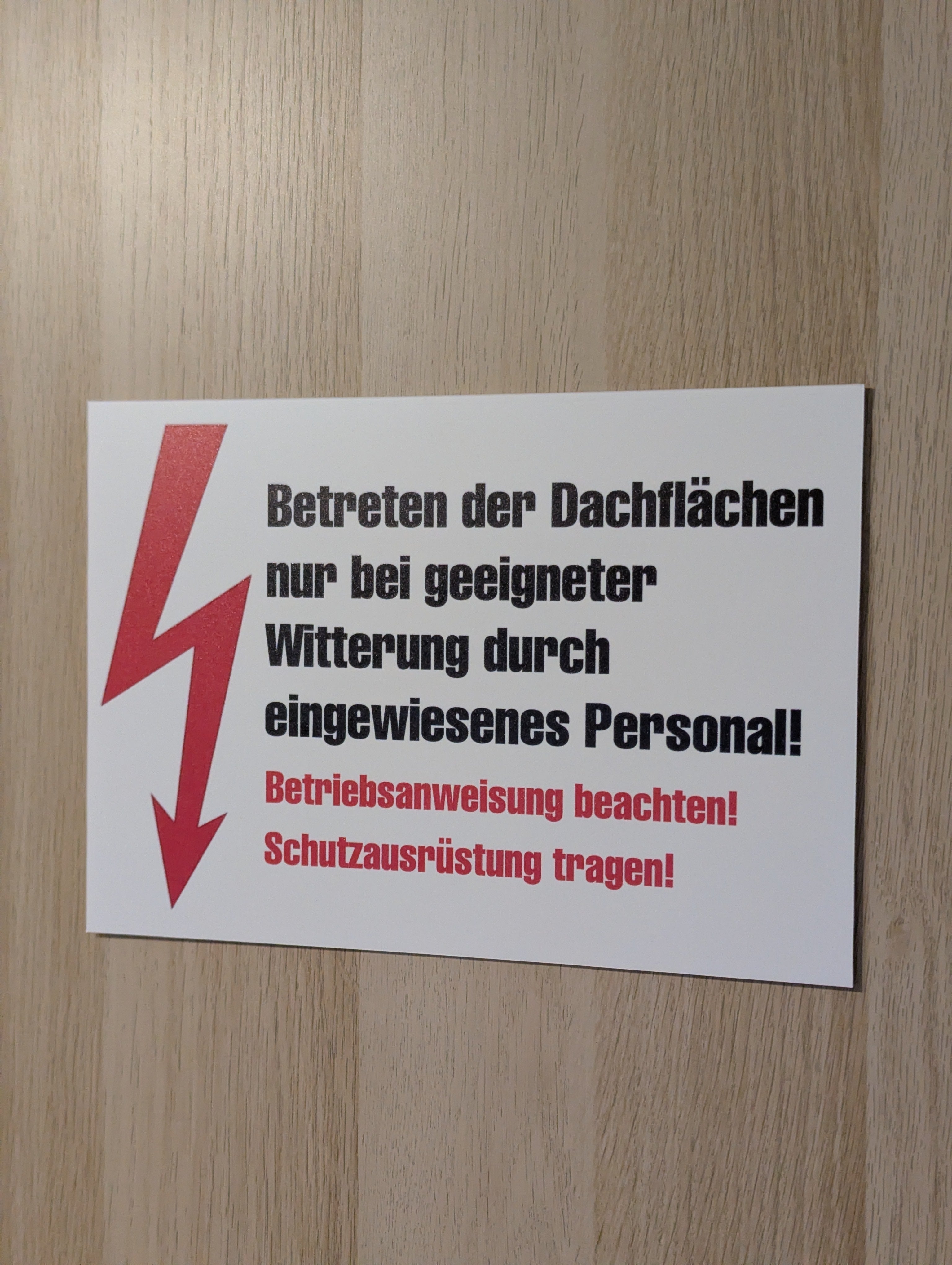 Dachflächen Schild