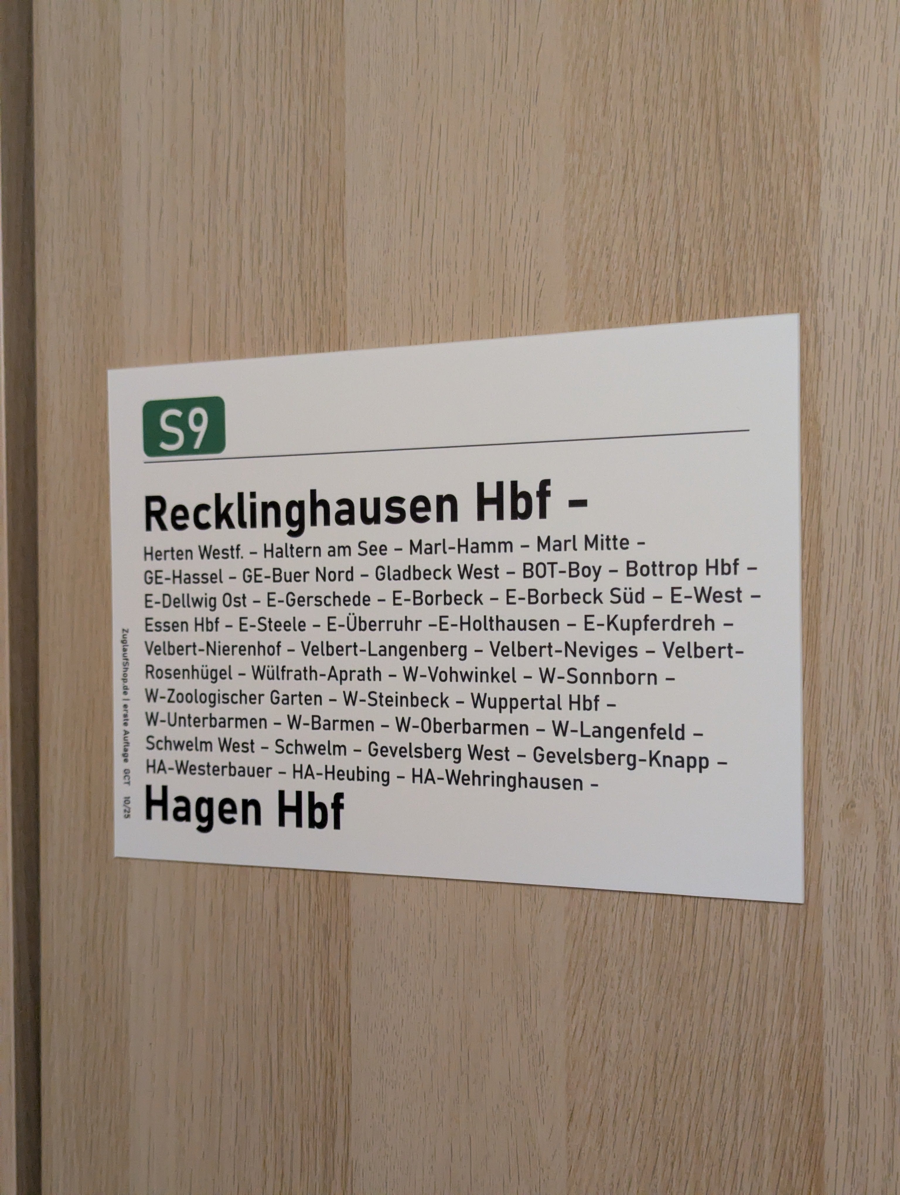 B-Ware "Testdruck" S9 Recklinghausen