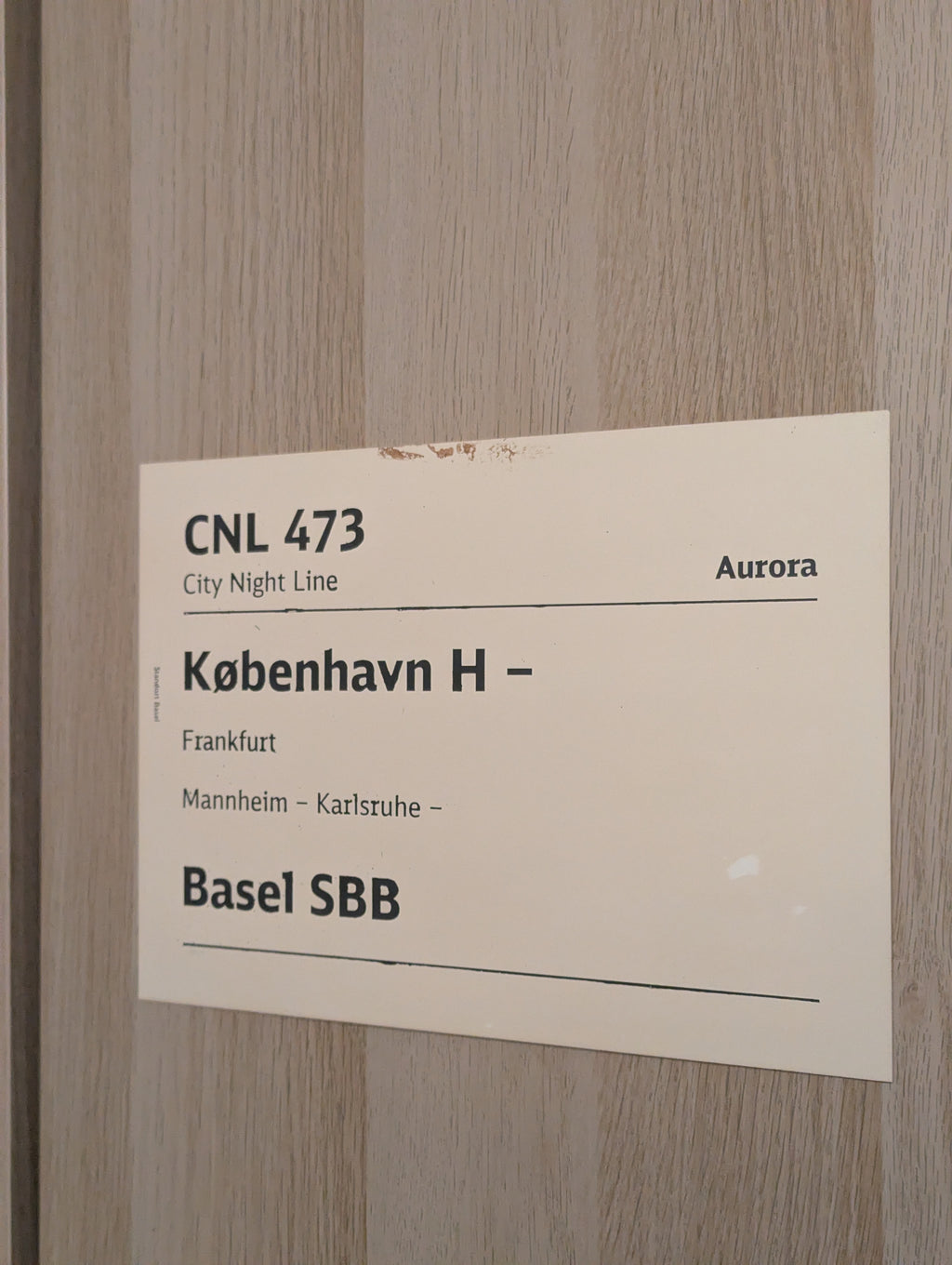 B-Ware Originales Zuglaufschild "CNL 473" Miserabel