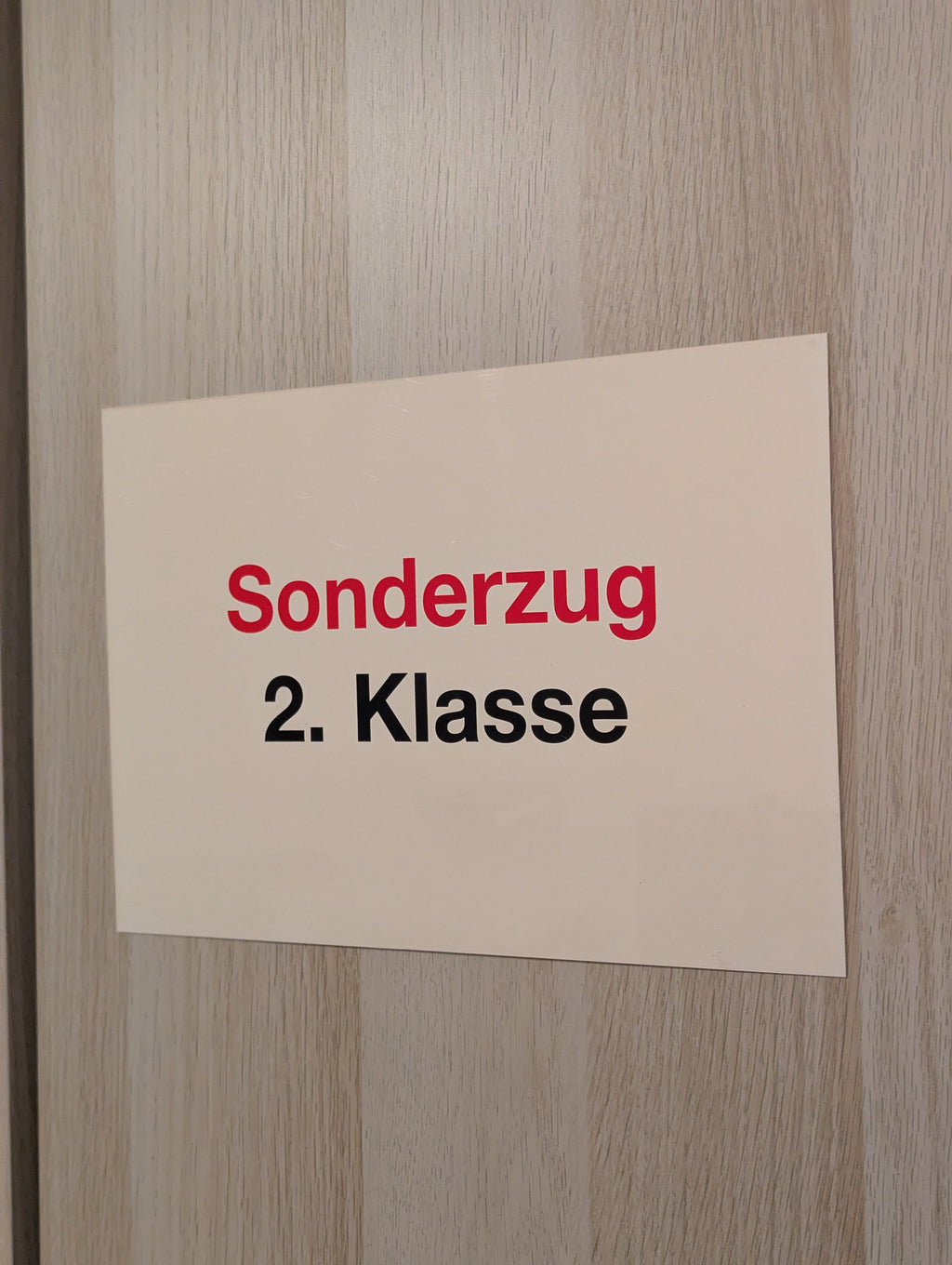 Originales Zuglaufschild "Sonderzug 2. Kl."