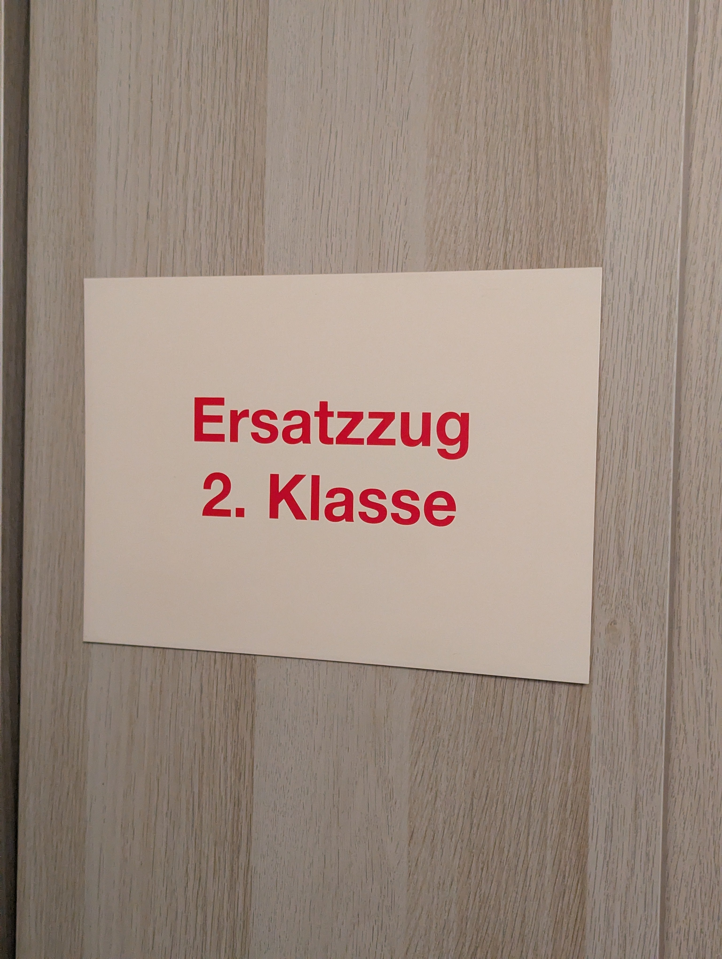 Originales Zuglaufschild "Ersatzzug 2. Kl."