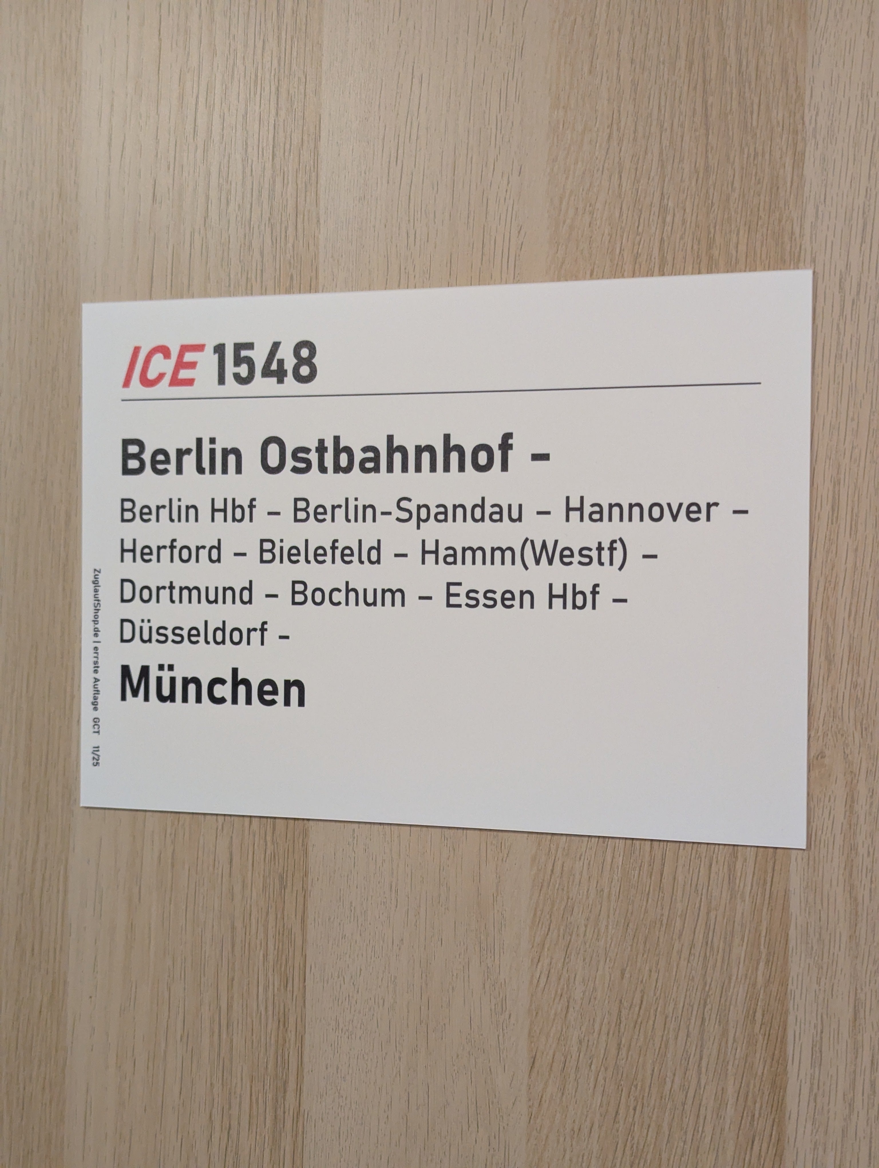 B-Ware "Fehldruck" ICE 1548