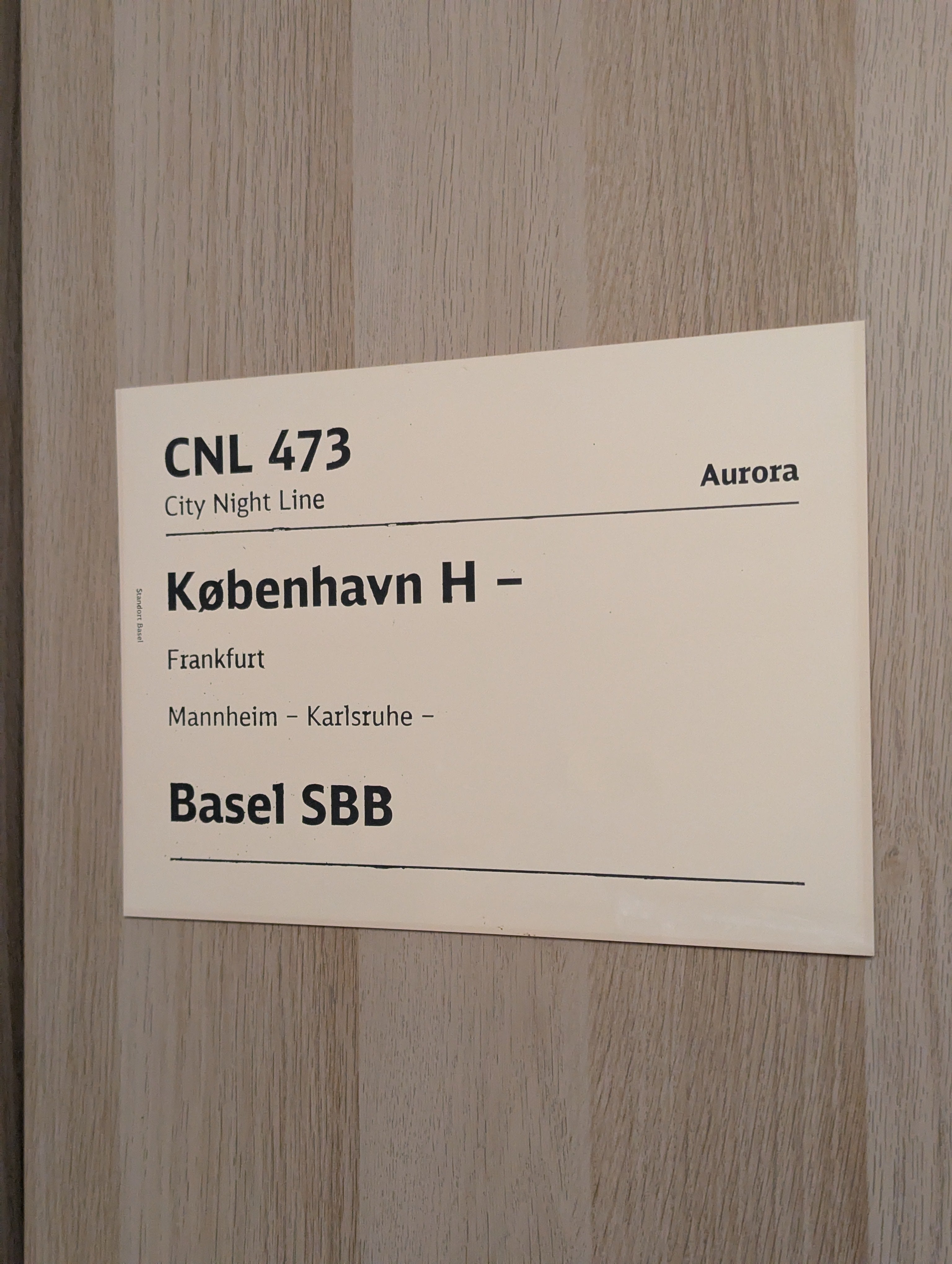Originales Zuglaufschild "CNL 473" guter Zustand