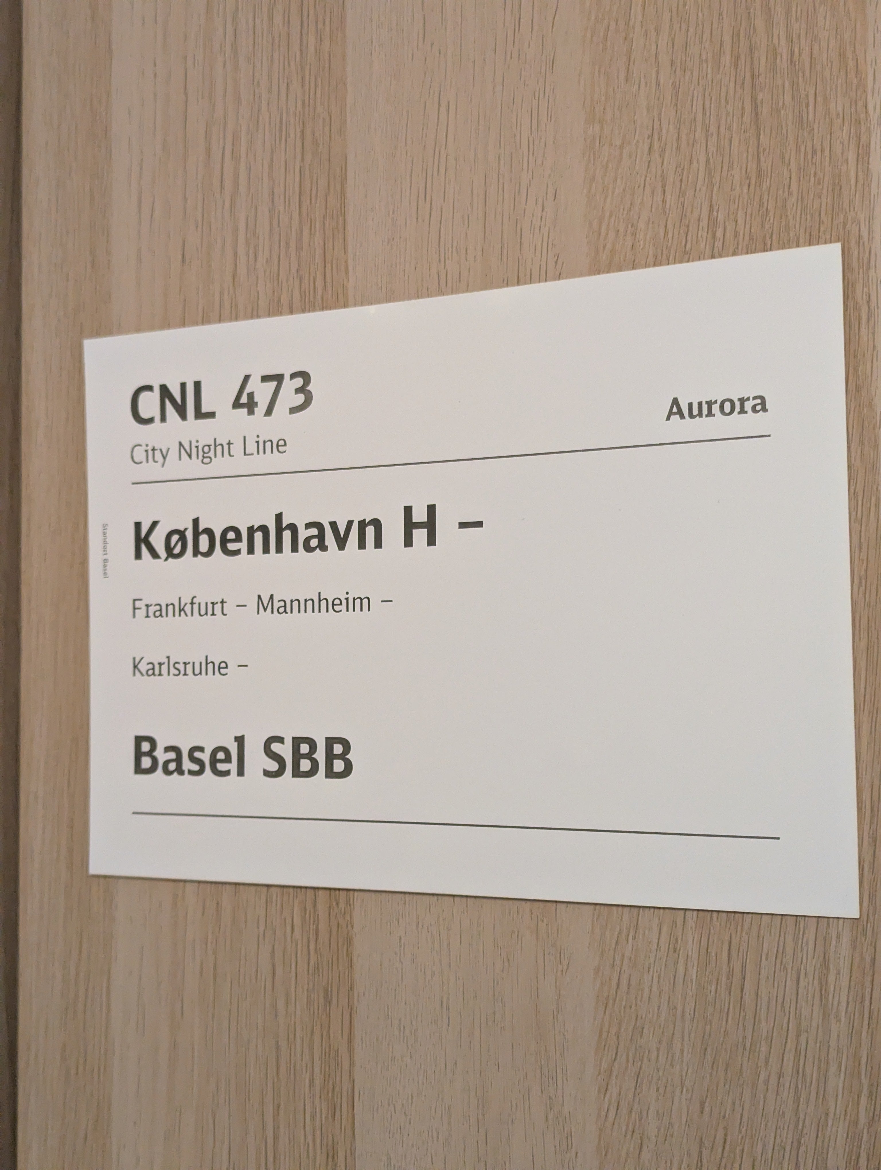 Originales Zuglaufschild "CNL 473" sehr guter Zustand